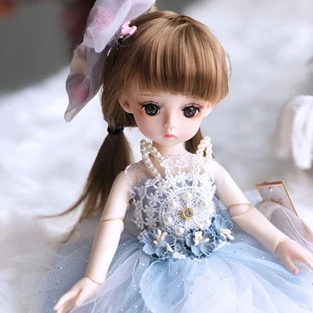 30cm הנסיכה הילדה Bjd בובות פנינה פרח רצועה השמלה 25 מטלטלין המפרקים BJD החתונה כחול קלאסי חצאית מתנה צעצועים עבור בנות
