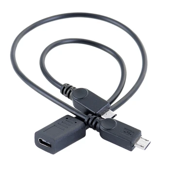 USB Type C כבל מפצל ל-2 מיקרו USB נייד טלפון טעינת כבל נתונים