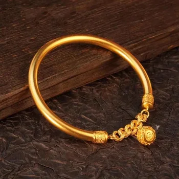 סינית בסגנון עתיק Gufa ארמון בל צמיד מצופה זהב צמיד לנשים עשב מתוק בסדר תכשיטים מתנות אף פעם לא דוהה