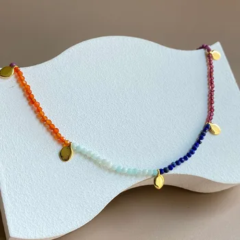 ססגוניות חרוזים השרשרת עבור נשים עלה קסם צבעוני השרשרת הקיץ בוהמיה דופמין תכשיטים חג החוף