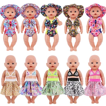 יפה הבובה בגד ים אופנתי לבגד ים Bikinies להגדיר עבור 18 אינץ האמריקנית בובת בנות&43cm התינוק נולד מחדש,בדור שלנו מתנות