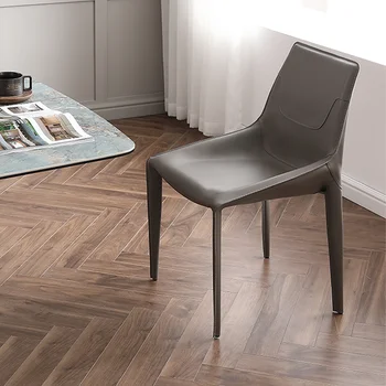 נורדי מעצב כסאות אוכל מודרניים עור ארגונומי יוקרה האוכל כיסא אירופאי טרקלין Sillas Comedor ריהוט הבית