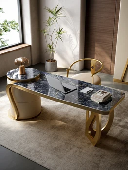 אור יוקרה רוק לוח הכיסא שילוב של מודרני פשוט המשרד הביתי ללמוד סלון יוקרתי יוקרה אבן השולחן