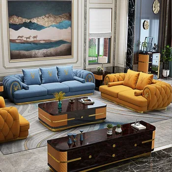 מודרני נורדי הספה זהב פלדה מסיבת החתונה המלכותית דובאי ספה סט ריהוט סלון מודרני יוקרתי