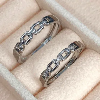 חדש באיכות גבוהה צבע כסף טבעת אצבע לאוהבי פשוט מסוגנן שרשרת להקות כמה המתנה נשים גברים טבעות תכשיטים אופנתיים