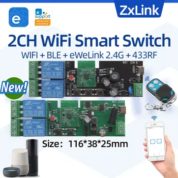 DC 7-32V 2CH על Ewelink אפליקציה WiFi ממסר מודול אלחוטי הבית החכם מרחוק להחליף 1/2/4 ערוץ USB 5V עם RF אלקסה