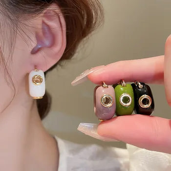קוריאה רטרו פשוטה קטן בצורת C האוזן אבזמים עגילי חישוק לנשים ציון גבוה טמפרמנט אופנה נוסעים תכשיטים