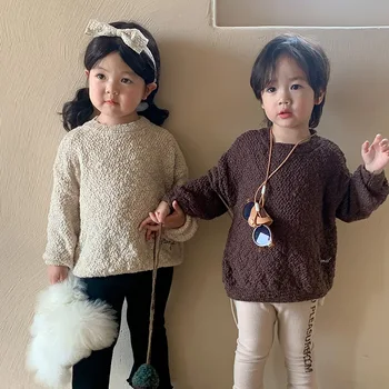 2023 סתיו חדש קוריאני רקום Sweaterfashionable מוצק צבע רך נוח ילדים קט העליון ילדים בגדים