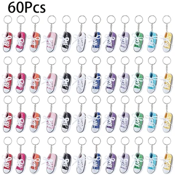 60Pcs הנעל מחזיקי מפתחות מיני בד מחזיקי מפתחות מגניב נעל הטניס מחזיקי מפתחות מפתחות, תיקים