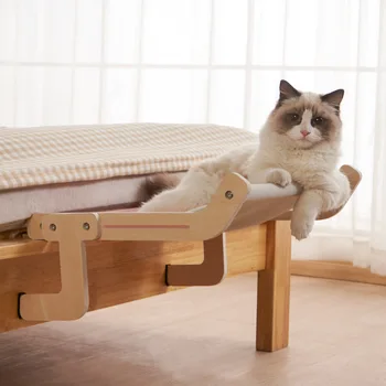 מיטה הרכבה חסון חלון מוכר מוט בד כותנה ערסל מעץ חתול חם רב-שכבתית של עץ לבוד תלוי רחיץ בקלות