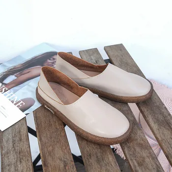 נעלי נשים 2023 אביב סתיו חדש ראש עגול דירות בנות גיד הבלעדי אופנה יפנית מזדמן טרי נעליים Mujer