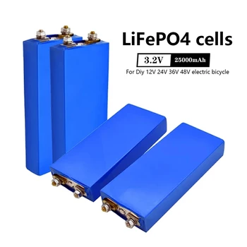 השמש Cell25000mAh 3.2 V 25Ah סוללת LiFePO4 תא ליתיום ברזל פוספט עמוק מחזורים עבור Diy 12V 24V 36V 48V SolarEnergyUPSPower