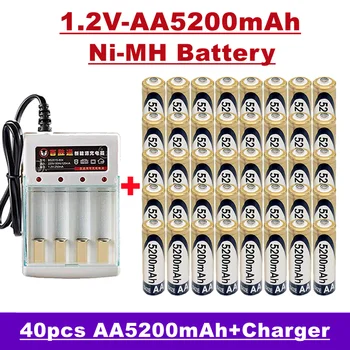 AA batterie נטענת Nimh, 1,2 V 5200mah, יוצקים télécommande, réveil, MP3, וכו', א אני אבוא עם chargeur