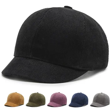קצר ברים מוצק צבע מתכוונן גברים מבוגרים כובע בייסבול אביב סתיו יוניסקס הגירסה הקוריאנית אבא כובע Snapback