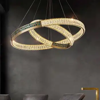 BOSSEN פוסט-מודרני מינימליסטי נברשת קריסטל השינה מנורת אור יוקרה אמנות ringNorthern אירופה מנורות