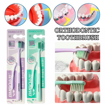 1PCS אורתודונטי מברשת סיליקון רך זיפים ניקוי שיניים מכולה בין-שיני גבשושיות Toothbrushs היגיינת הפה הבריאות