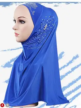 חיג 'אב יפה מריל אפליקציה רקמה המוסלמים חיג' אב ראש צעיף Headwraps לנשים טורבן חיג ' אב לנשים