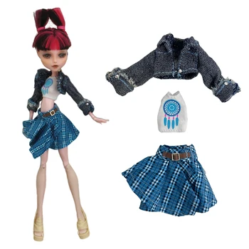 1 סט תלבושות Monstering גבוהה בובה כחולות חצאית מעיל Bratzing השמלה שמלת 1/6 אביזר בגדים ועושר גבוה בובות צעצועים