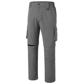 גברים חיצוני יבש מהירה עם גג נפתח מכנסיים Zip-Off עמיד במים, משקל קל דייג הליכה מכנסי עבודה עם UPF50+