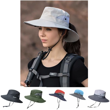 דלי כובעים לנשים הגנת UV מתקפל שבצבוץ של תחום חור דייג כובע גדול רחב שוליים מגן גברים ציד דייג טיפוס קאפ