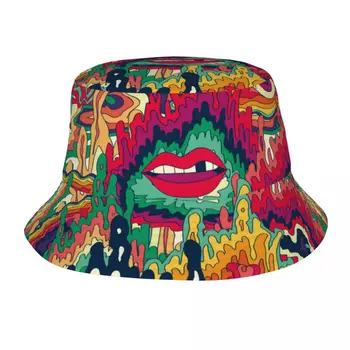 2023 גברים, נשים, קיץ מופשט צבעוני פסיכדלי דלי כובע בוב דייג הכובע חיצוני נסיעה מגן השמש אופנה פנמה