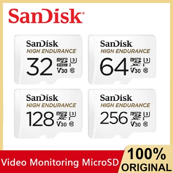 SanDisk ניטור וידאו כרטיס MicroSD 32GB 64GB 128GB 256GB גופני גבוה MicroSD כרטיס SDHC/SDXC C10 100MB/s כרטיס TF