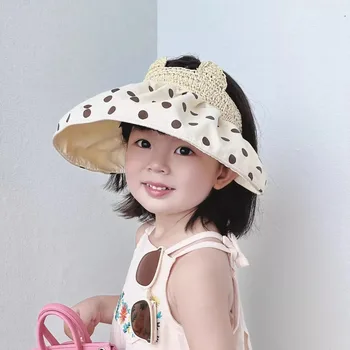 חדש לילדים קרם הגנה כובע השמש עם ריק העליון בקיץ גדול כולל ברים גל נקודת כובע קרם הגנה UV להגנה מתקפל