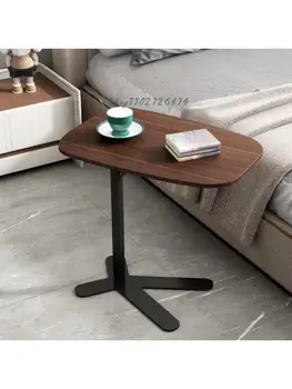פשוט liftable בסלון ספה שולחן צד בחדר השינה ליד המיטה שולחן מרפסת ניידים מעץ מלא c-סוג קפה קטן שולחן גבוה