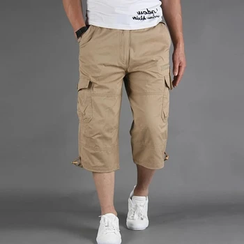 2023 גברים חדשים מזדמנים מכנסיים קצרים רב-כיס שאפשר ללבוש מכנסיים קצרים חופשי בקיץ מכנסיים של גברים מזדמנים 7 נקודות הסוואה צבאית.