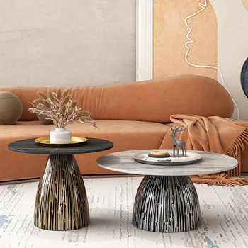 נורדי בסלון שולחן קפה יוקרתי מודרני מתכת עגול עיצוב שולחנות קפה קטנים Articulos Para El Hogar ריהוט הבית