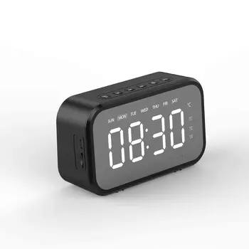 שעון מעורר אלחוטית Bluetooth אודיו Mini LED הפחתת רעש הטמפרטורה התצוגה מראה צליל סטריאו דיגיטלי