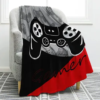 משחק וידאו Gamepad הדפסה שמיכה לזרוק שמיכה לילד על ספת מיטה כיסא Office נסיעה מחנאות קל רך חם
