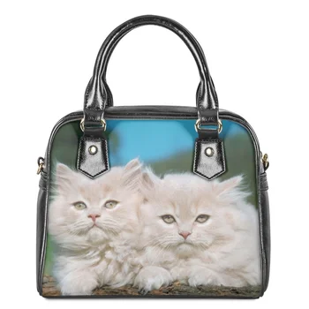 אופנה מעולה חתול חמוד דפוס מודפס Crossbody תיקים לנשים יומי קליל נסיעות תיק כתף נשים קניות תיקים