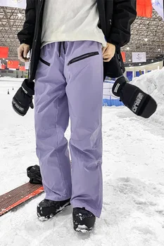מקורי חדש סקי סינר מכנסיים יחיד סקי מוצק צבע של גברים ונשים עמיד למים Windproof החורף Coldproof נשלף מרופד עבה