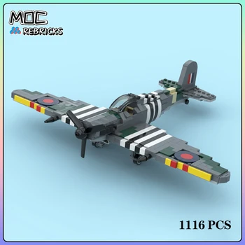 ציוד צבאי Supermarine Spitfire D-Day גרסה MOC בניין מודל להרכיב קיט DIY תצוגת צעצועים מתנות 1116PCS