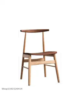 נורדי אגוז שחור כל אוכל עץ מלא על כיסא יפני קרן כיסא פשוט המודרנית יומן עץ הביתה משענת הכיסא.