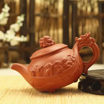 סיני Yixing זישה כלי חרס מטין קומקום גלגל המזלות הסיני עיצוב חרס 180 סמ 