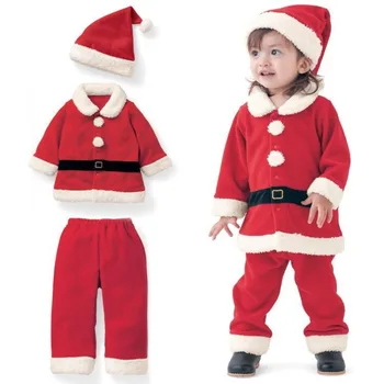 שנה חדשה הילדים סנטה קלאוס התינוק הפעוט אדום חג המולד בגדים למסיבה אדום להגדיר עבור חג המולד לילדים תחפושת סנטה קלאוס להגדיר 1-7 שנים