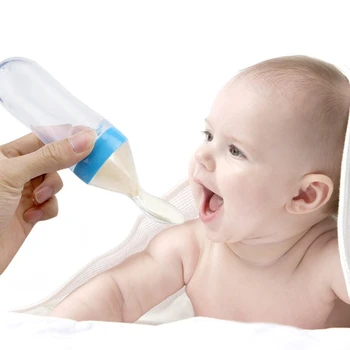 תינוק שרק נולד האכלה בבקבוק תינוק סיליקון לסחוט האכלה בכפית מקלחת מתנה