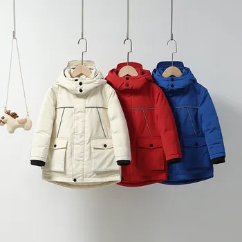 MODX 2023 החורף בנות בנים יומיומי שרוול ארוך עבה חם ברווז למטה ז ' קט התינוק ילדים ילדים מעיל הלבשה עליונה בשלושה צבעים