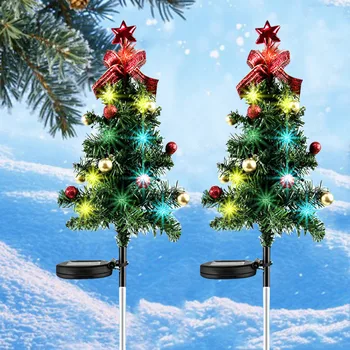 שמש חדשה עץ חג המולד אור חיצוני עמיד למים חכם אור חישה דשא מנורת גינה נוף דקורטיבי אורות קומה