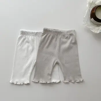נערת קיץ התינוק לפרוע חלול החוצה חותלות ילדים מוצק יותר פשוט דק מכנסיים רפויים ילד כותנה מזדמנים מכנסיים היילוד בגדים