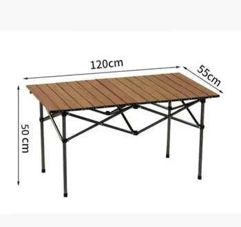 חוף חיצונית קיפול שולחן פיקניק קמפינג נייד שולחן עץ מנגל שולחן
