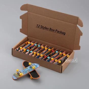12 סגנונות תבנית תיבת Packag למתחילים מיני האצבע סקייטבורד DIY ערכות חלבית משטח סגסוגת האצבע סקייטבורד מקורה הביתה צעצועים
