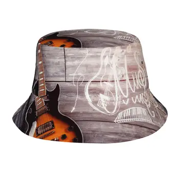 מבט מלפנים של הגיטרה דלי הכובע על גברים, נשים, דייג חיצוני הקיץ נסיעות וטיולים כמוסות
