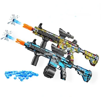 מים ג ' ל אקדח Blaster M416 חשמלית ידנית 2 מצבי אקדח רובה אוויר, אקדח פיינטבול פנאומטי עבור מבוגרים, נערים, ילדים CS ללכת נשק