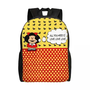 Mafalda לשנות את העולם תרמילים עבור נשים גברים בית ספר, סטודנט בוא נזוז מתאים 15 אינץ מחשב נייד שקיות