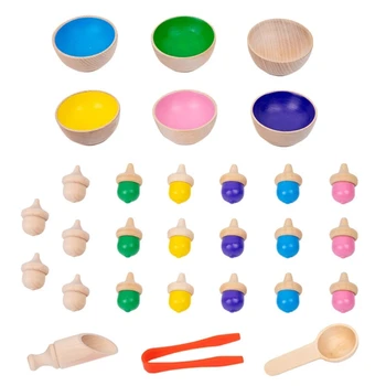 חרוז לספור צעצוע Montessoris צבע מיון המשחק עבור הפעוט קשת בענן הכדור, כוסות.