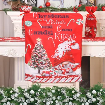 2pcs חג המולד הכיסא לכסות את עיצוב הבית חדר האוכל מושב כיסוי מושב נשלפת מגן עבור מלון הסלון סעודת החתונה