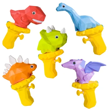 קריקטורה חמודה דינוזאור מים רובים צעצועים לילדים בחופשת הקיץ מים משחק צעצוע לחץ על סוג אקדח מים